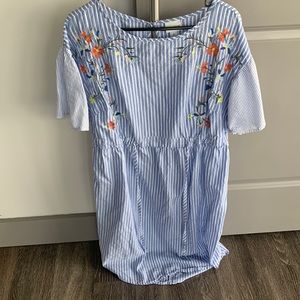 Ava + Viv striped blue floral dress